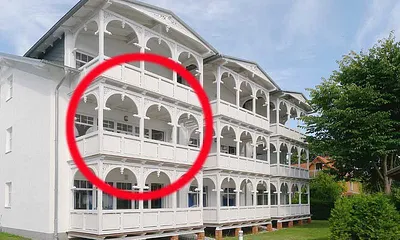 Lage der Ferienwohnung 15 in der Strandresidenz Juliusruh, Haus II