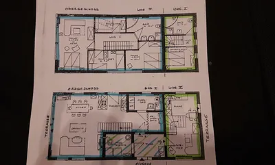 Grundrisse, Wohnung II = grün