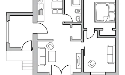 Grundriss der Wohnung mit zusätzlichem Wohn/Schlafraum ab 05/2026