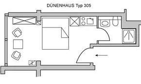 Das Appartement D305 Typ D305 ist unsere kleinste Einheit.