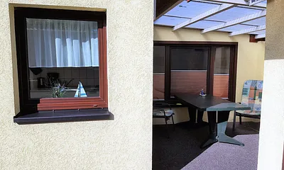 überdachte Sitzecke