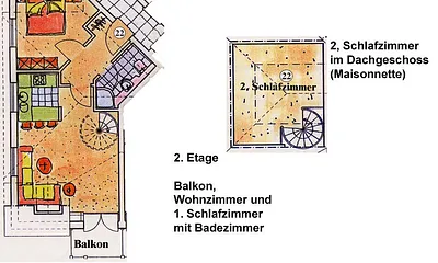 Grundriss der Ferienwohnung 22