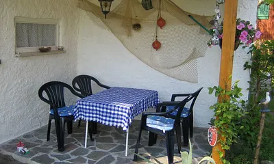 Überdachte Sitzecke