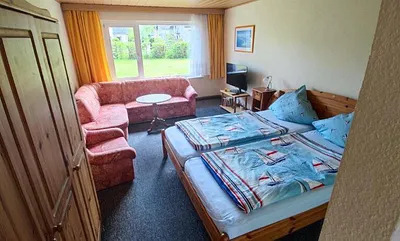 Wohn-Schlafraum mit ausziehbarer Couch