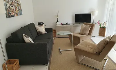 Modernes App., 3 Gehminuten zum Strand, Pool+Sauna, 2-Zimmer-Apartment ("Traum an der Küste")