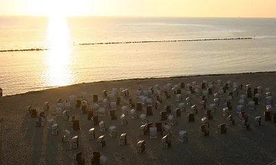 Sellin an der Seebrücke bei Sonnenuntergang