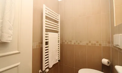 Badezimmer und Handtuchhalter