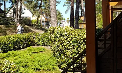 Blick von der Terrasse Richtung Strand