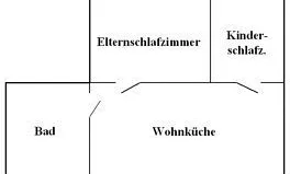 Der Grundriß schematisch (nicht maßstabsgerecht).