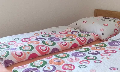 Blick ins Schlafzimmer