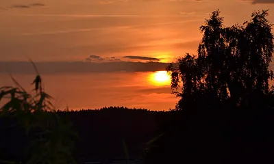 Freie Sicht auf schöne Sonnenuntergänge.