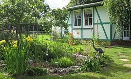 Blick von der Terrasse auf Haus Maiglöckchen