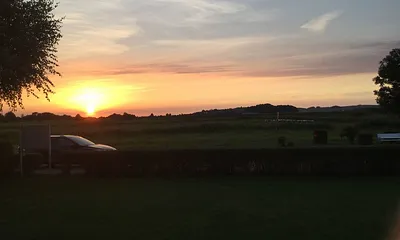 Sonnenuntergang vom Balkon der Wohnung
