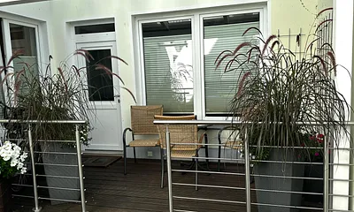 Terasse vor der Ferienwohnung