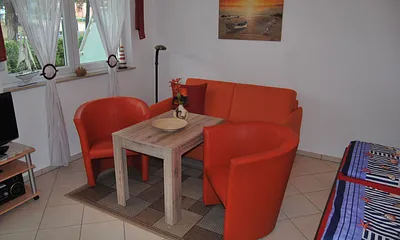 Wohnbereich mit Blick zur Konzertmuschel