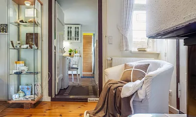 Blick Kamin zur Küche