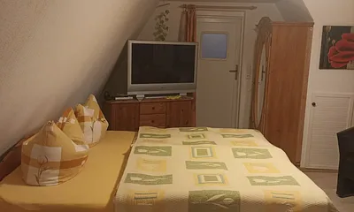 Tv und Tür zur Dachterrasse 