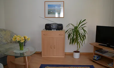 Wohnraum mit Flach-TV 