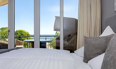 Schlafzimmer mit Meerblick