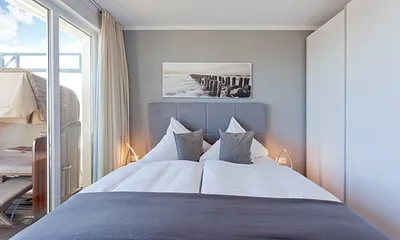 Schlafzimmer mit Meerblick