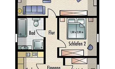 Grundriss Wohnung 1