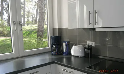 Küche mit Blick in den Park