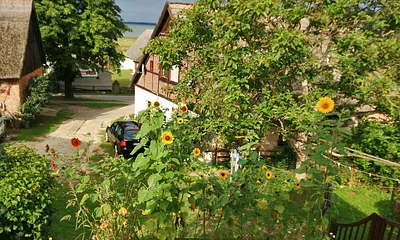 Terrasse von oben aus dem Schlafbereich betrachtet