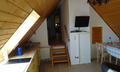 Wohnbereich mit Sat- TV, DVD, Radio und CD- Spieler