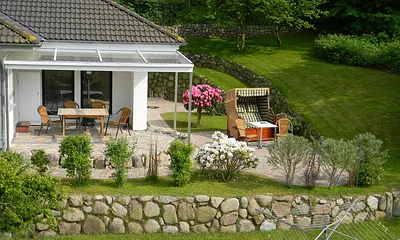 Von der großen Ferienwohnung Blick in den Garten