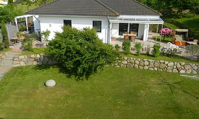 Blick auf das Ferienhaus