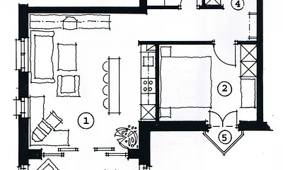 Grundriss     jedoch ohne  ( 5 ) Schlafzimmerlogier 