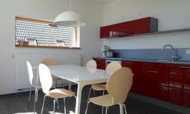 Küche - Kochzeile mit Backofen, Geschirrspüler, Kühlschrank