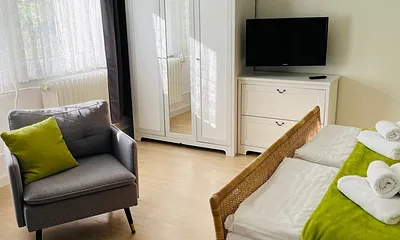 Blick ins Wohn/Schlafzimmer