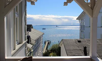 Blick vom Westbalkon auf die Seebrücke
