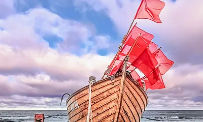 Fischerboot am Strand 