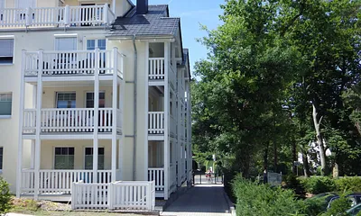 Außenansicht Objekt Dünendomizil - Fewo Strandläufer ist unten links