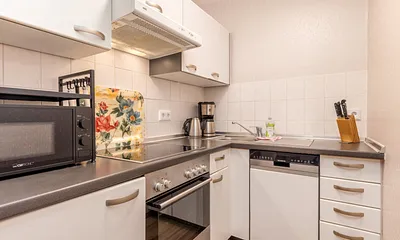 ...mit Geschirrspüler, Backofen, Mikrowelle, Ceranfeld, Kühlschrank mit Gefrierfach etc.
