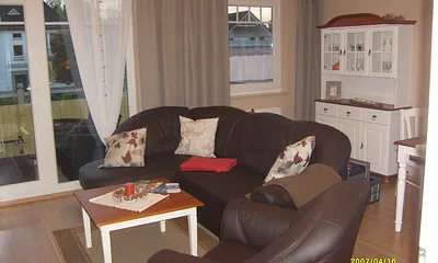 Ledersitzelementgruppe im Wohnbereich