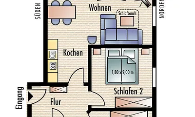 Grundriss Wohnung 1