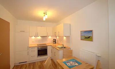 Wohnküche mit Backofen und Geschirrspüler