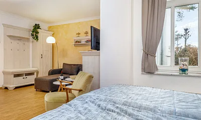 Blick zum Wohnbereich.