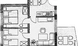 Grundriss der Wohnung 1
