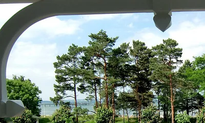Blick vom Balkon in Richtung Seebrücke Binz
