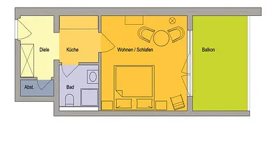Wohnung mit großem Balkon