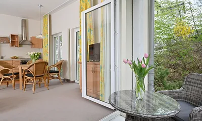 Blick in den Garten Wohnung 3