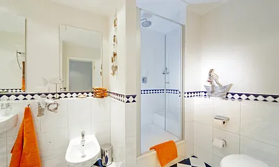 ... Bidet, Dusche und Fön.