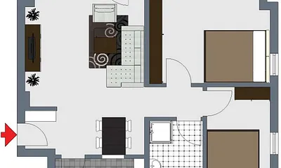 Grundriss der Ferienwohnung  B15