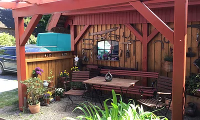 Überdachte Sitzecke für unsere Gäste