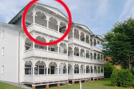 Lage der Ferienwohnung 18 im Haus II der Strandresidenz Juliusruh