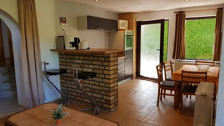 offene Küche mit Sitzecke